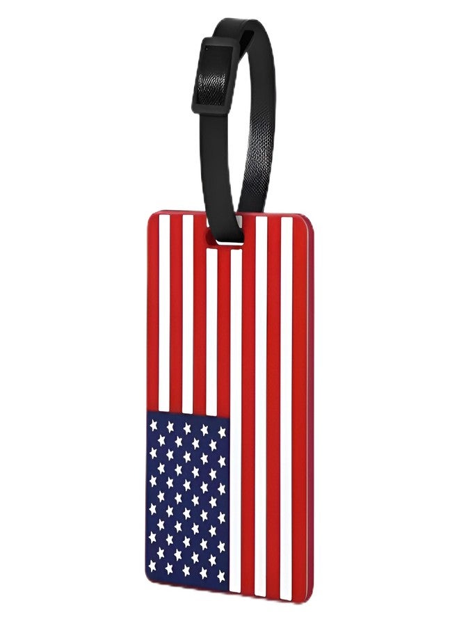 ANINIUCN American Flag Luggage Tag Travel Bag Identifier - Durable Silicone Suitcase Label with Privacy Card for Easy Identification - Image 1